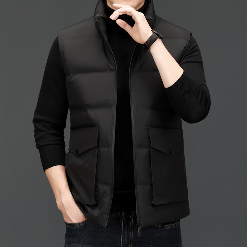 羽绒服马甲男2023新款爸爸秋冬装男士鸭绒服中年男士冬季外套背心,男装背心/马甲,电商B212（原钱塘6029）