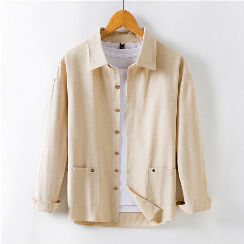 2025春秋棉麻男士休闲翻领长袖衬衫C08-P25，男装衬衫，星座1502-1