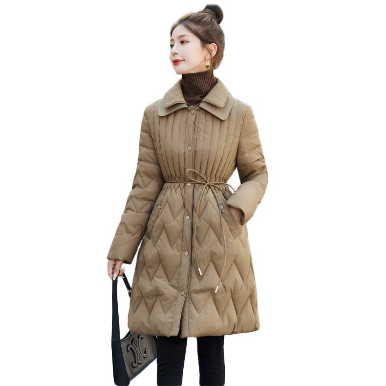 羽绒棉服女中长款2025冬季新款韩版收腰显瘦减龄时尚加厚外套棉袄,女装棉衣/棉服,悠米