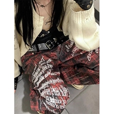 格纹毛边乞丐拼接印花裤修身造型男休闲裤百搭弹力花裤子KB5104，男装休闲裤，星座1116A（原606A-3）