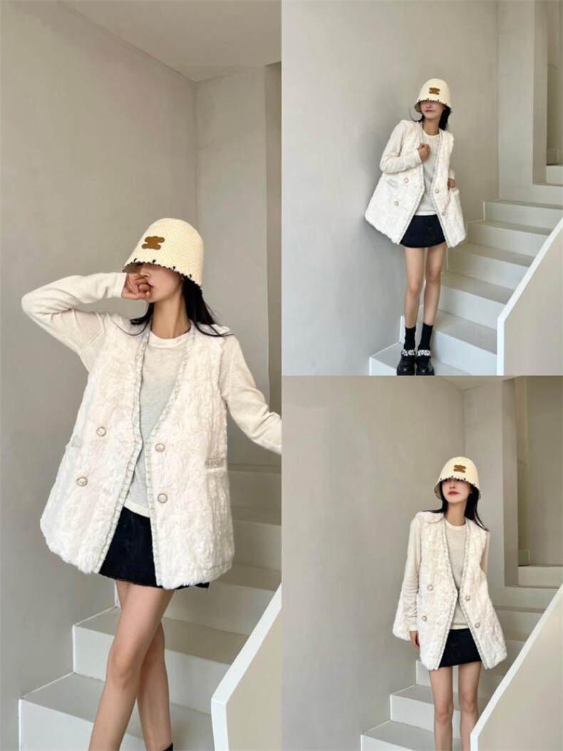 皮毛一体马甲，女装马甲，依挺好