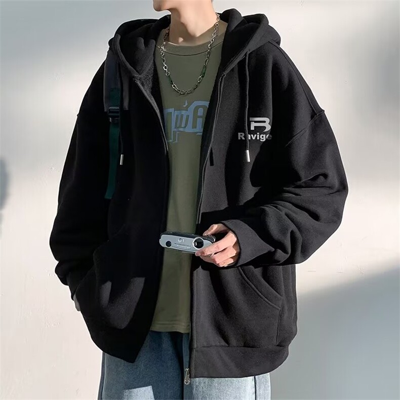 美式潮牌外套男春季连帽开衫卫衣,女装短外套,星座506A