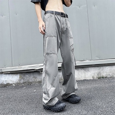 高街美式复古直筒工装裤潮牌男女Vibe裤子男宽松休闲裤K5533-P59，男装休闲裤，星座412-2