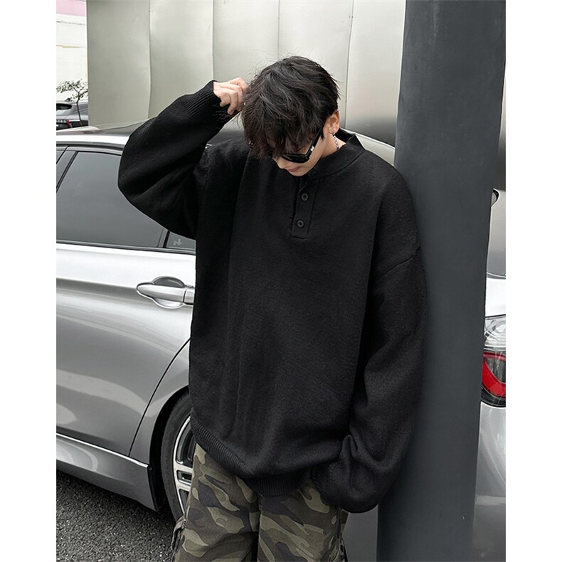 B434P58秋冬男装休闲毛衣圆领上衣慵懒风打底衫纯色百搭,男装针织衫/毛衣,星座512-6