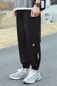 继续推2023秋款宽松个性拼接束脚休闲裤运动卫裤1514-P40，男装休闲裤，星座914-3