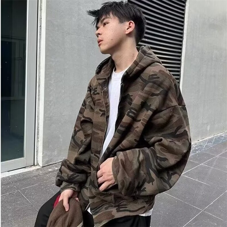 新款日系百搭迷彩外套潮流流行气质时尚原宿简约WY808-P53，女装短外套，星座208-5