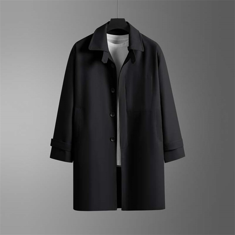 秋冬季男士中长款风衣高品质单排扣大衣FY2163XZ402-2P118控158，男装风衣，星座402-2