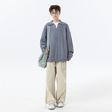 904-2-YY01-P58控88秋冬假两件毛衣设计感方领男士针织线衣加厚，男装针织衫/毛衣，星座904-2