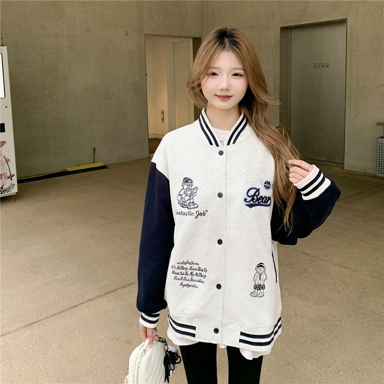 现货棒球服外套女2026春秋新款小个子超火休闲洋气减龄短款,女装卫衣/绒衫,网红馆