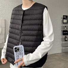 8XL-M轻薄羽绒服马甲男背心内胆90白鸭绒马夹外套YRFC07P98控138，男装背心/马甲，电商D206-1
