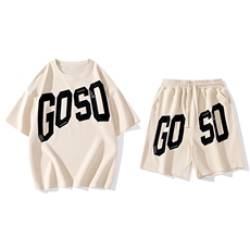2025夏季新款运动服短袖T恤运动套装潮男痞帅一套搭配宽松短裤P45，男装T恤，星座1113