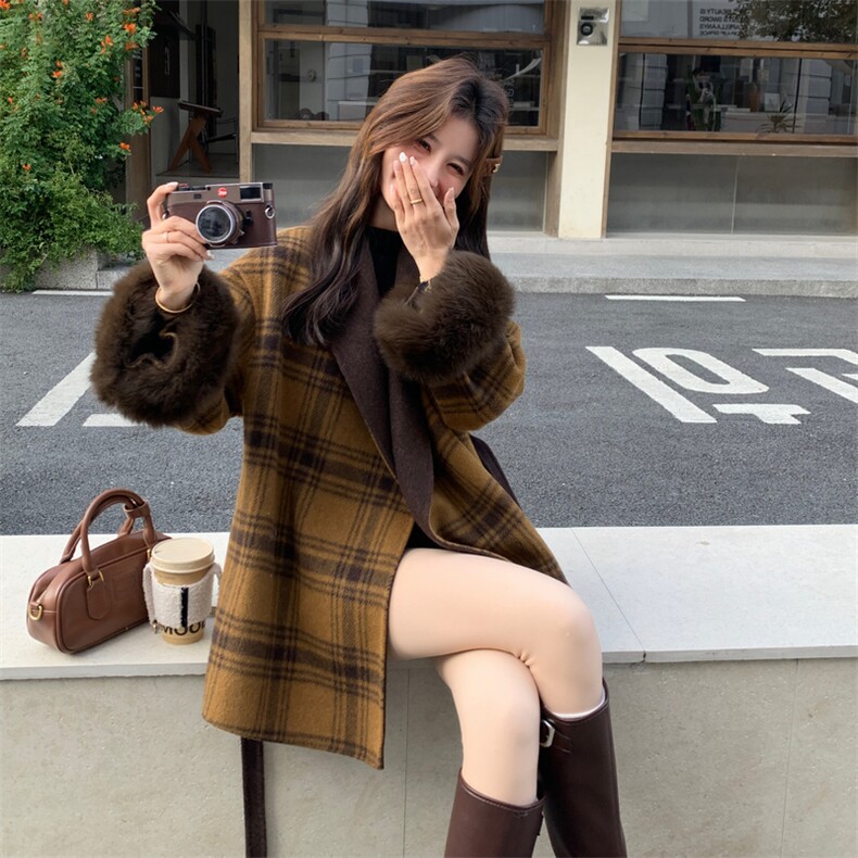 现货新款2B114-2158-P375-K559S羊绒大衣,女装毛呢外套,2B114