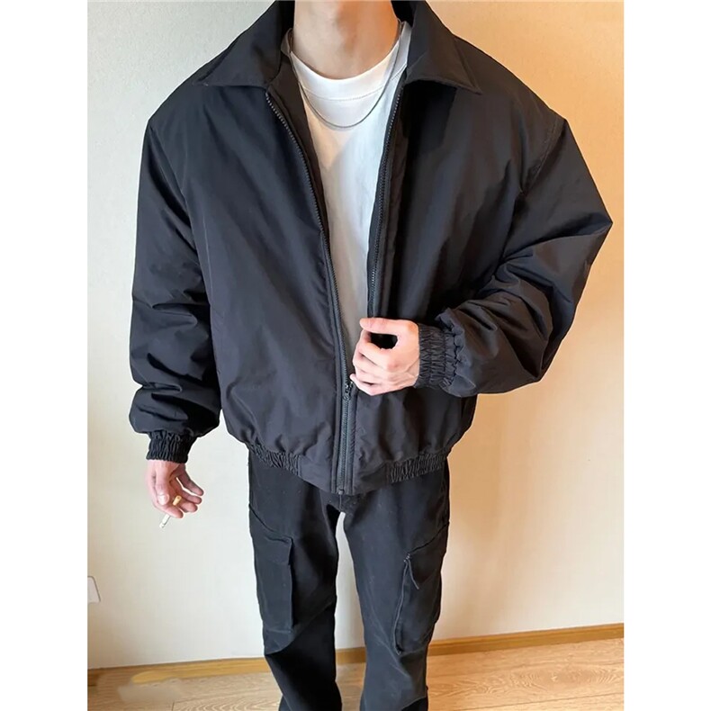 网图秋冬加厚美式飞行夹克棉服男女保暖棉衣棒球服D392特P55,男装夹克,电商A335-1（原A458）