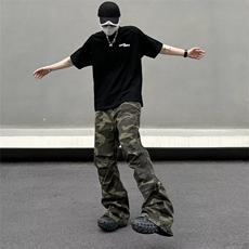 美式复古高街裤子hiphop休闲男女潮牌宽松直筒迷彩工装裤GM25-P68，男装休闲裤，星座1008