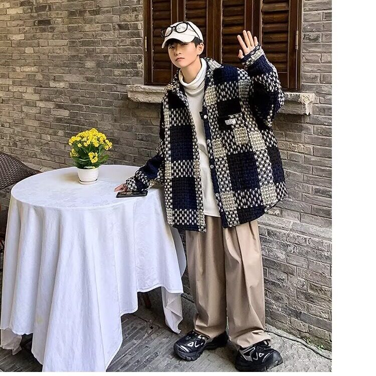 W1022-P54新款时尚ins原宿慵懒小香风外套男春秋季高级感,女装短外套,电商B323A