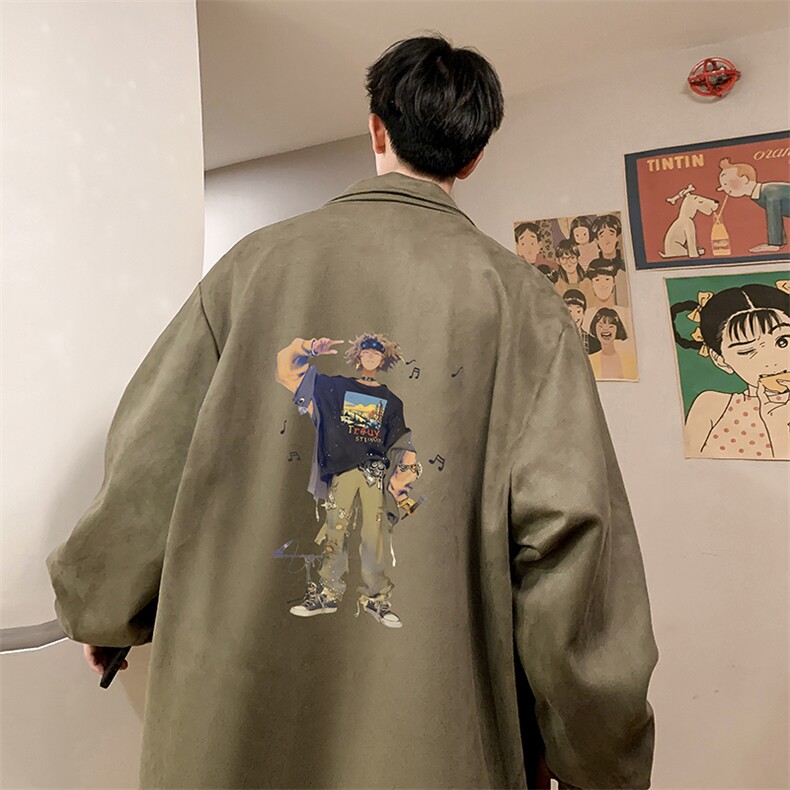 麂皮绒夹克男大码立领褂子外套JK85419-P68加绒款-P78,男装夹克,电商A040