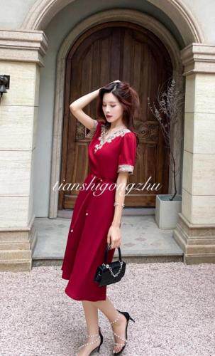 醋酸刺绣领连衣裙……，女装连衣裙，天使公主