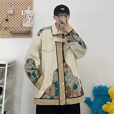 春秋美式潮牌刺绣棒球服男情侣宽松工装夹克男休闲外套HY068-P85，男装夹克，星座1008