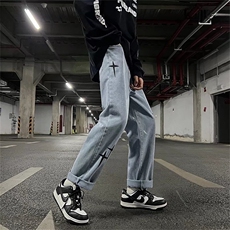 刺绣牛仔裤男宽松直筒裤K7006P36，男装牛仔裤，星座1116-2