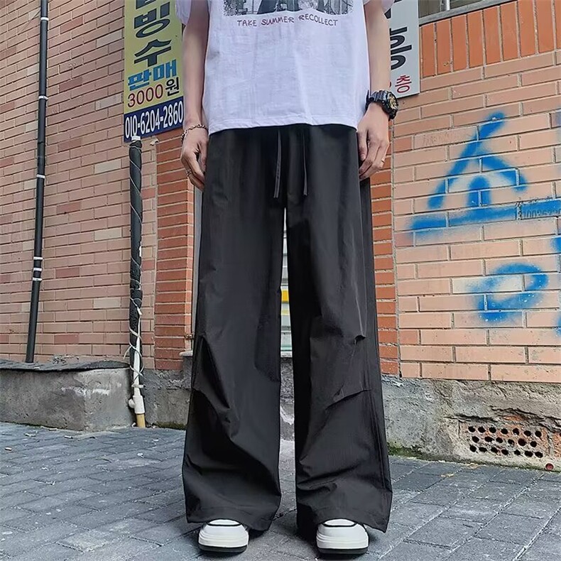 夏季速干伞兵裤男款美式直筒宽松冲锋休闲裤ins潮牌简约机能裤子,男装休闲裤,星座1013