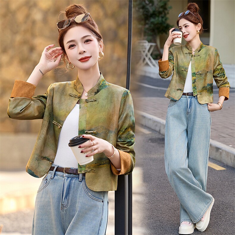 国风年轻款洋气宋锦外套2025早春穿搭气质超好看宽松显瘦唐装上衣，女装短外套，众宇琦