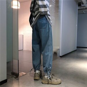 （大货请放心上款）1981港风新款直筒牛仔裤束脚老爹裤图片