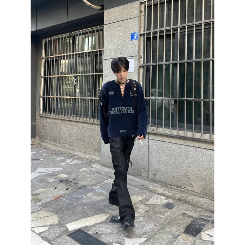 【有货】cleanfit马海毛v领毛衣高级感痞帅美式针织衫TQ01LL-P65,男装针织衫/毛衣,星座1007（原301D）