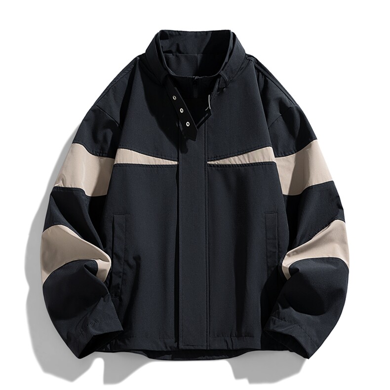 复古撞色拼接立领冲锋衣外套男开衫外套夹克棒球服JK01575-P73,男装夹克,星座308B-2