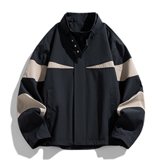 复古撞色拼接立领冲锋衣外套男开衫外套夹克棒球服JK01575-P73，男装夹克，星座308B-2