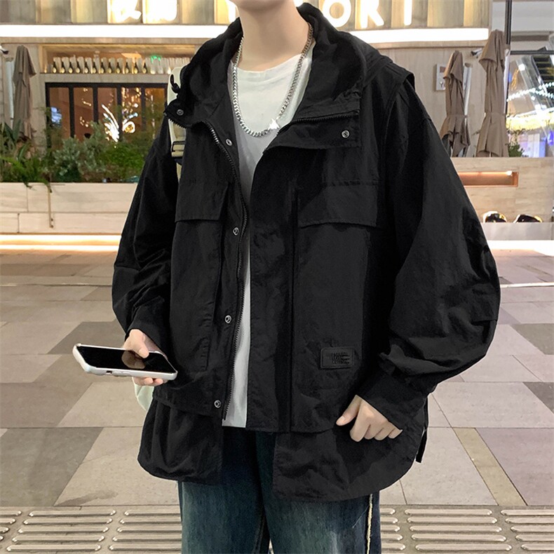 港风连帽冲锋衣情侣外套防风防水夹克男XY-JK2386-P110,男装夹克,星座717