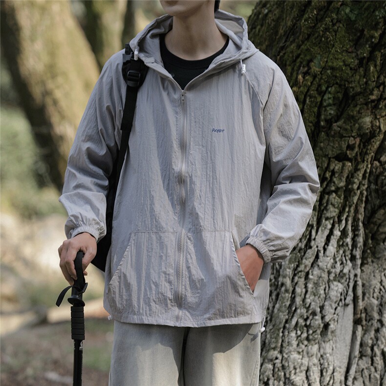 防晒衣男韩版潮流纯色文艺帅气2024夏季新款ins宽松外套W4798-P36图片