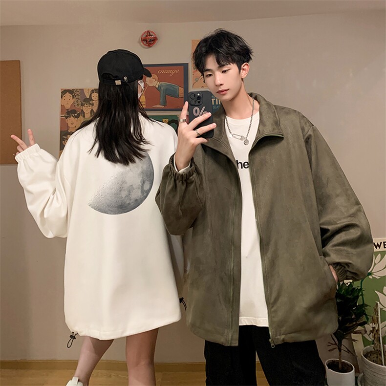 麂皮绒夹克男大码立领褂子外套JK85426-P68加绒款-P78,男装夹克,电商A040