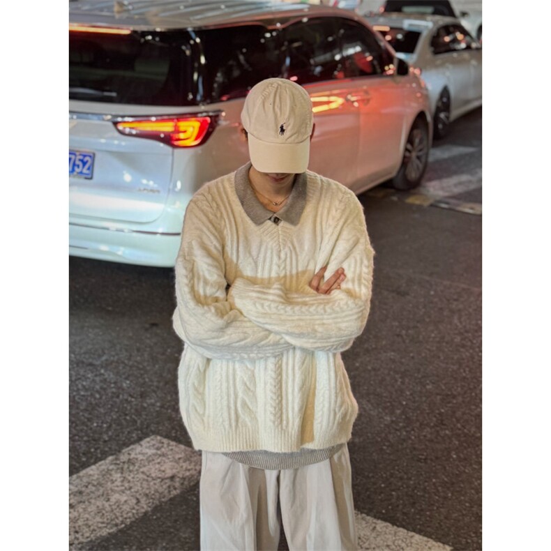 C316MY5091P78V领毛衣宽松麻花个性针织衫毛衣打底宽,男装T恤,电商C316