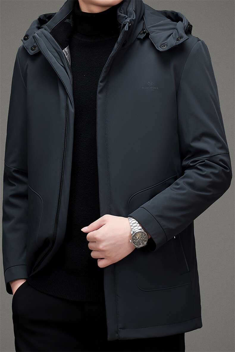 羽绒服连帽可脱卸休闲男士潮流保暖中青年鸭绒外套MSNA82815-P340，男装羽绒服，电商B212（原钱塘6029）
