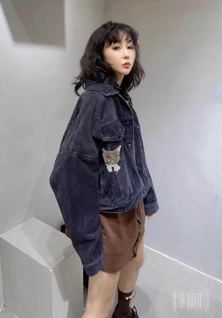 秋季新款牛仔外套，其它，泡泡糖