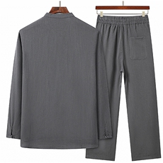 春秋主推跑量款新款风唐装亚麻长袖中老年汉服套装HO6942-P95，男装休闲套装，星座1105-3