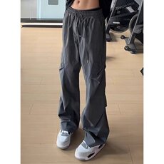 灰色斜切尼龙速干工装裤男美式冰丝透气伞兵裤户外登山裤KK22，男装工装外套，星座1116A（原606A-3）