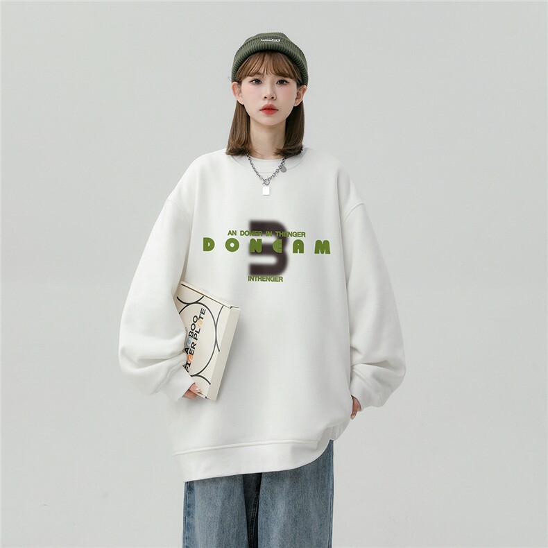 中性风23秋季时尚百搭宽松字母印花潮流卫衣W1037P30控48,男装卫衣,A247A