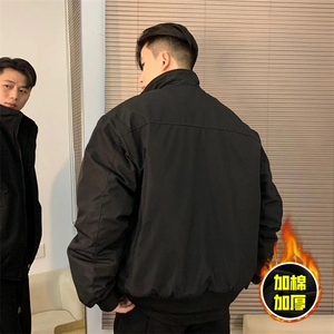 现货秋冬季美拉德立领飞行立领夹克boxy廓形棉衣高街加厚加棉外套图片