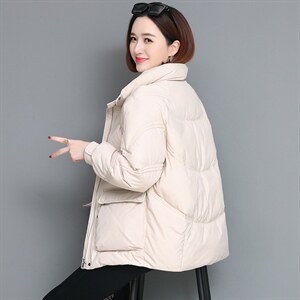时尚简约大气棉服外套 显瘦保暖女士冬装新款图片