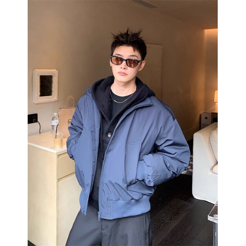 现货26春装美拉德立领飞行夹克纯色复古廓形高街棒球服外套,男装夹克,电商A486