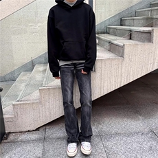 美式直筒显瘦弹力牛仔裤高街vibe修身微喇cleanfit裤子LB2833-P50，男装牛仔裤，星座1008