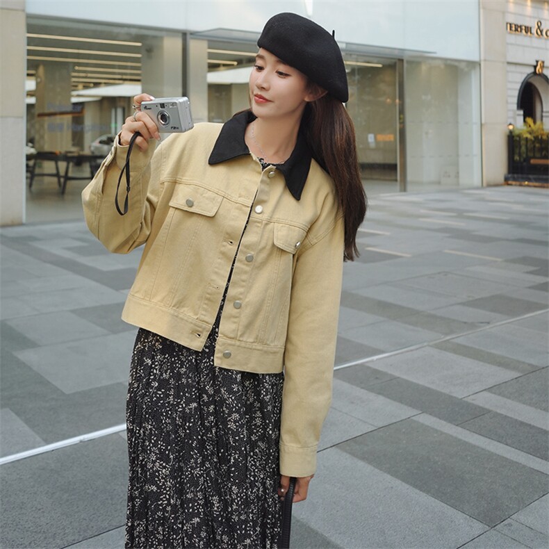 秋装新款撞色休闲短款外套212A-8805-P115-168,女装短外套,浙宝212A