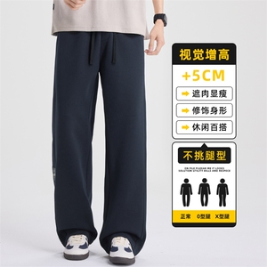 休闲裤男生2026春季新款美式阔腿裤运动重磅针织卫裤Z2573-P45图片