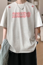图案已注册夏季港风休闲百搭短袖T恤男潮宽松半袖体恤衫D107/P25，男装T恤，电商B209