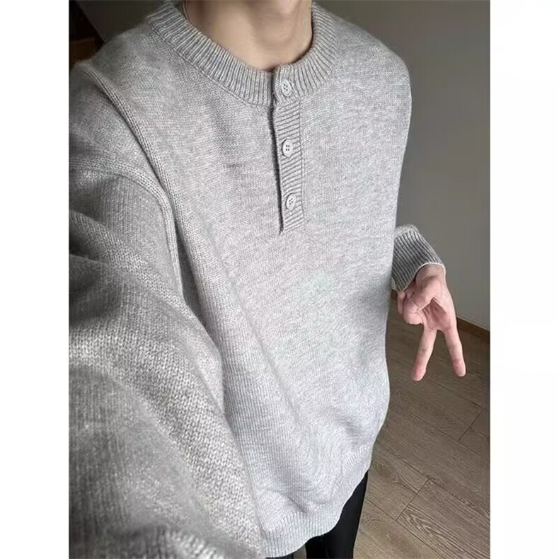 秋冬卫衣男2025年春秋季韩版新款圆领宽松上衣chic港风潮流MY6527，男装针织衫/毛衣，电商D315