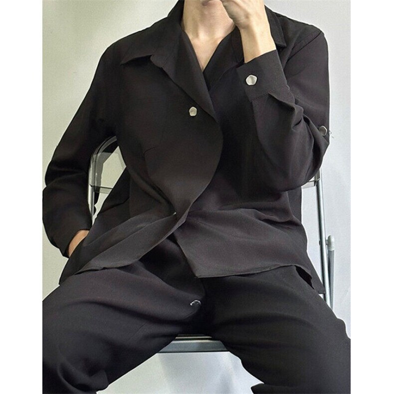 春秋高级感衬衫男长袖休闲衬衣西服韩版轻熟风痞帅垂感上衣CA674,男装西服,星座1116A-2（原606A-1）