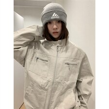 26春装高品质老钱风立领夹克外套男女美式潮牌拉链工装风宽松上衣，男装夹克，电商A486