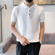 2023标准短袖夏季新款文艺青春流行男慵懒潮POLO衫纯色简约S318，男装T恤，星座1116A-2（原606A-1）
