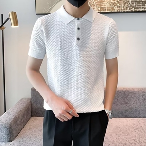2023标准短袖夏季新款文艺青春流行男慵懒潮POLO衫纯色简约 S318图片